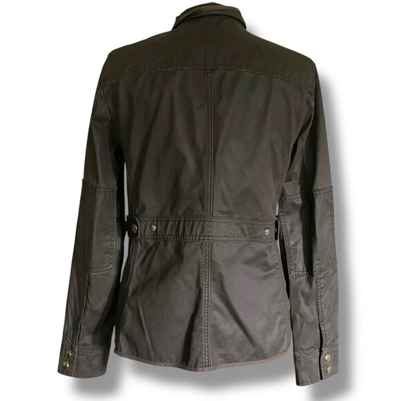 J Crew Womens Downtown Field Jacket Sz Small Olive Green Waxed Cotton Military - Picture 7 of 8
